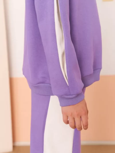Костюм для девочки с лампасами лиловый - 6